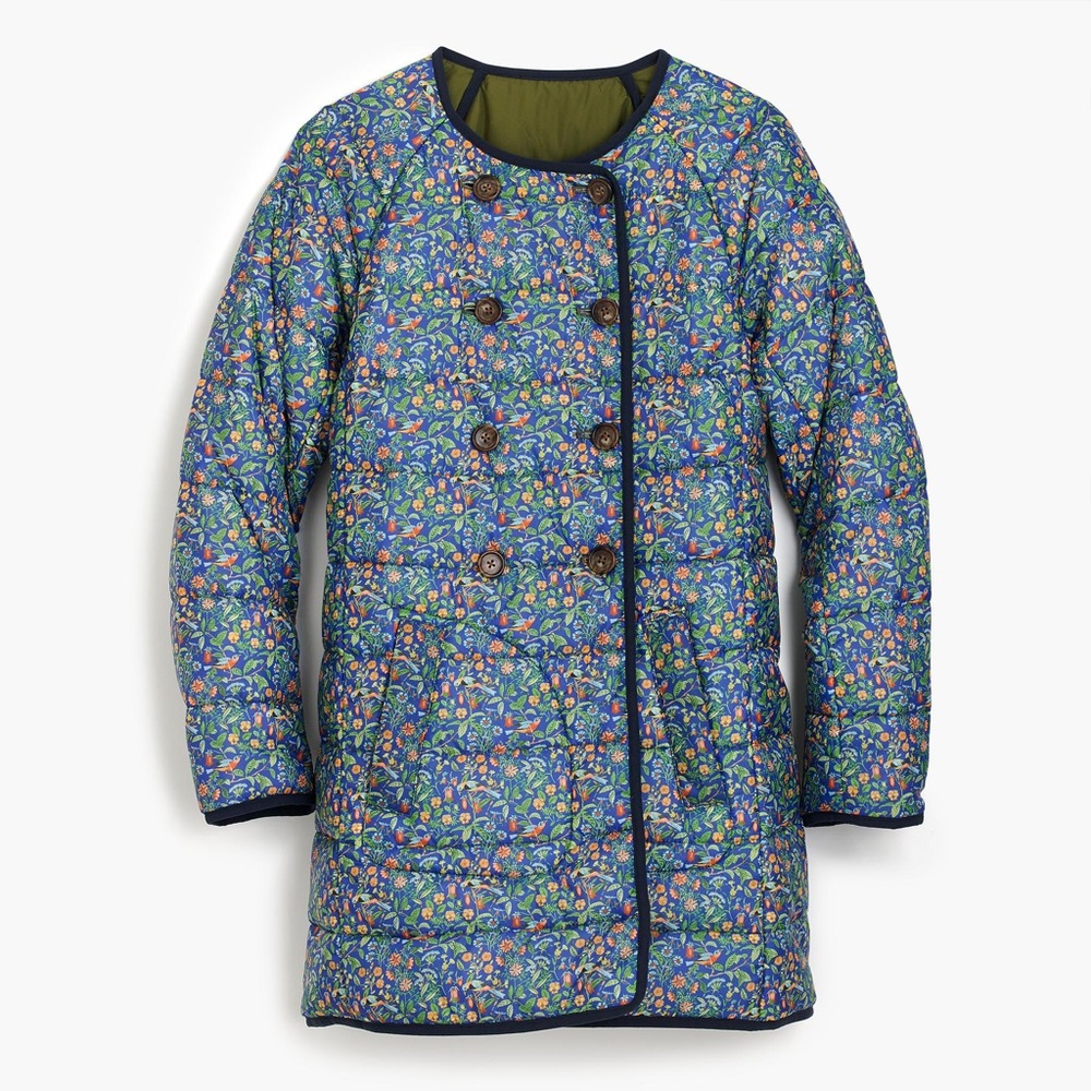 J. Crew Reversible Catesby Liberty Puffer Coat